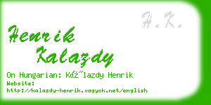 henrik kalazdy business card